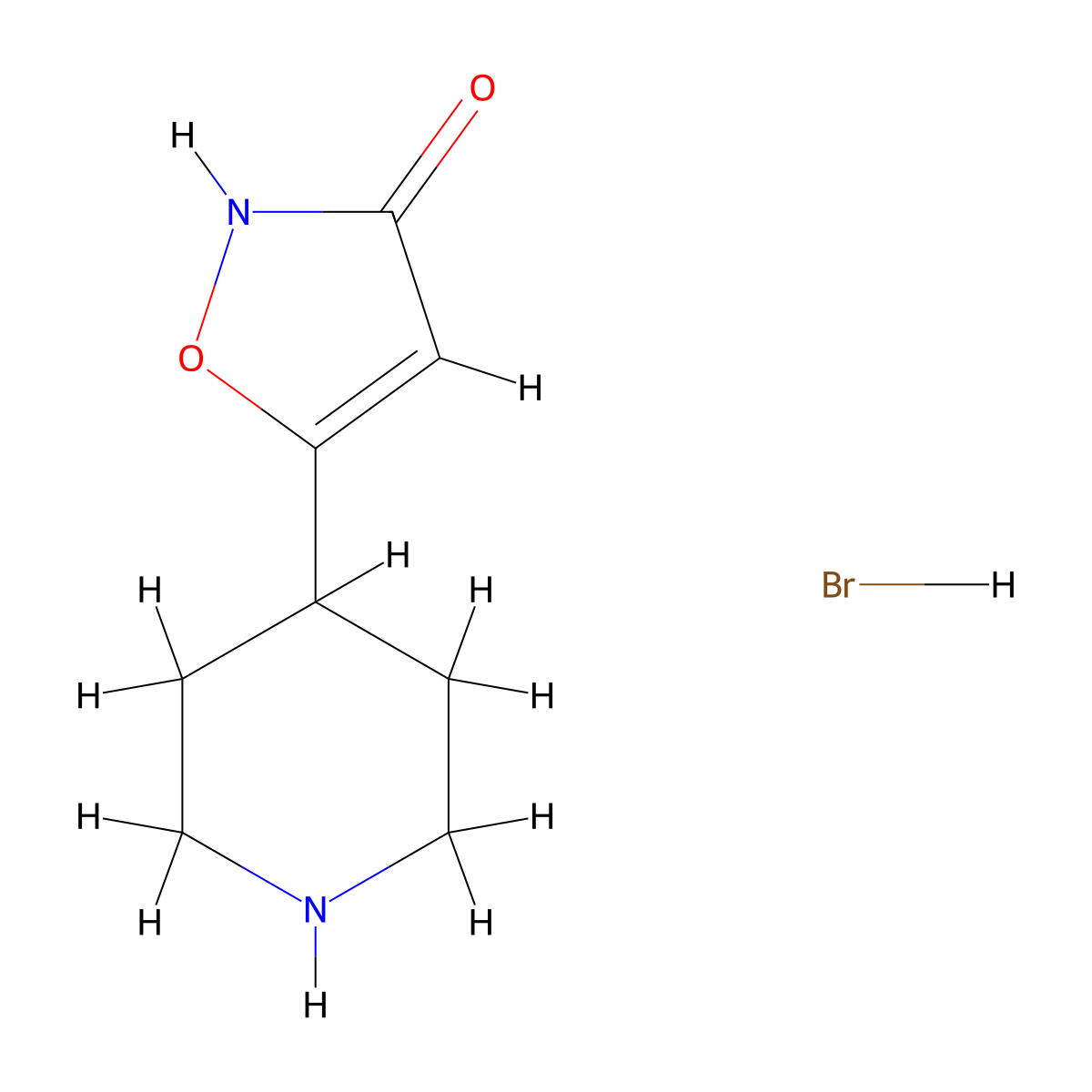 5-(Piperidin-4-yl)-1,2-oxazol-3-ol hydrobromide molecular structure, CAS 1215466-71-9