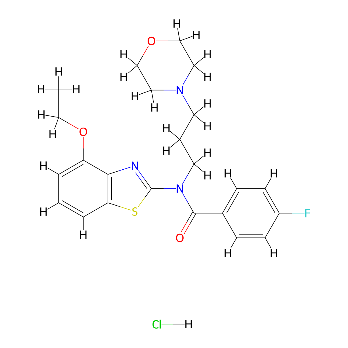 N-(4-ethoxybenzo[d]thiazol-2-yl)-4-fluoro-N-(3-morpholinopropyl)benzamide hydrochloride molecular structure, CAS 1215469-34-3