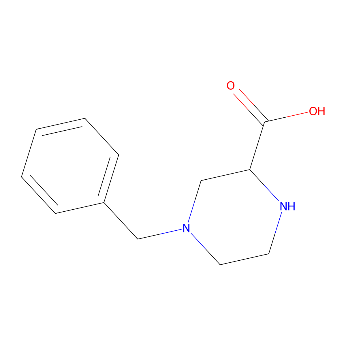 4-Benzylpiperazine-2-carboxylic acid molecular structure, CAS 1215470-31-7