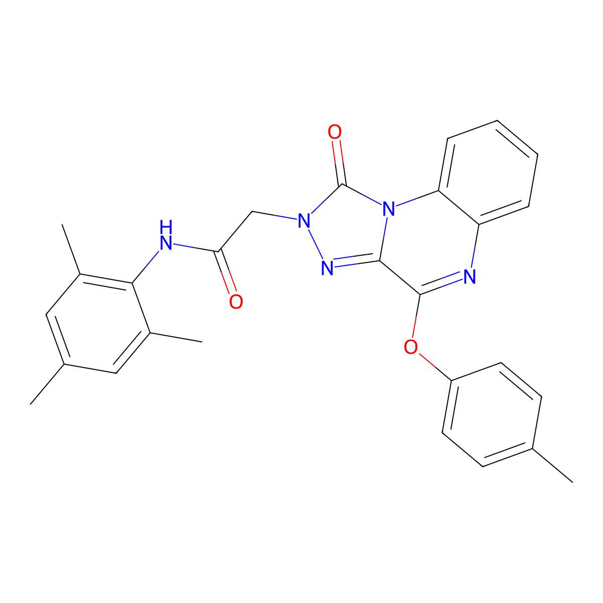 2-[4-(4-Methylphenoxy)-1-oxo-1H,2H-[1,2,4]triazolo[4,3-A]quinoxalin-2-YL]-N-(2,4,6-trimethylphenyl)acetamide molecular structure, CAS 1215472-43-7