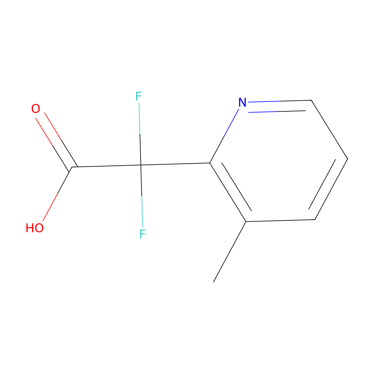 Difluoro(3-methylpyridin-2-yl)acetic acid molecular structure, CAS 1215474-10-4