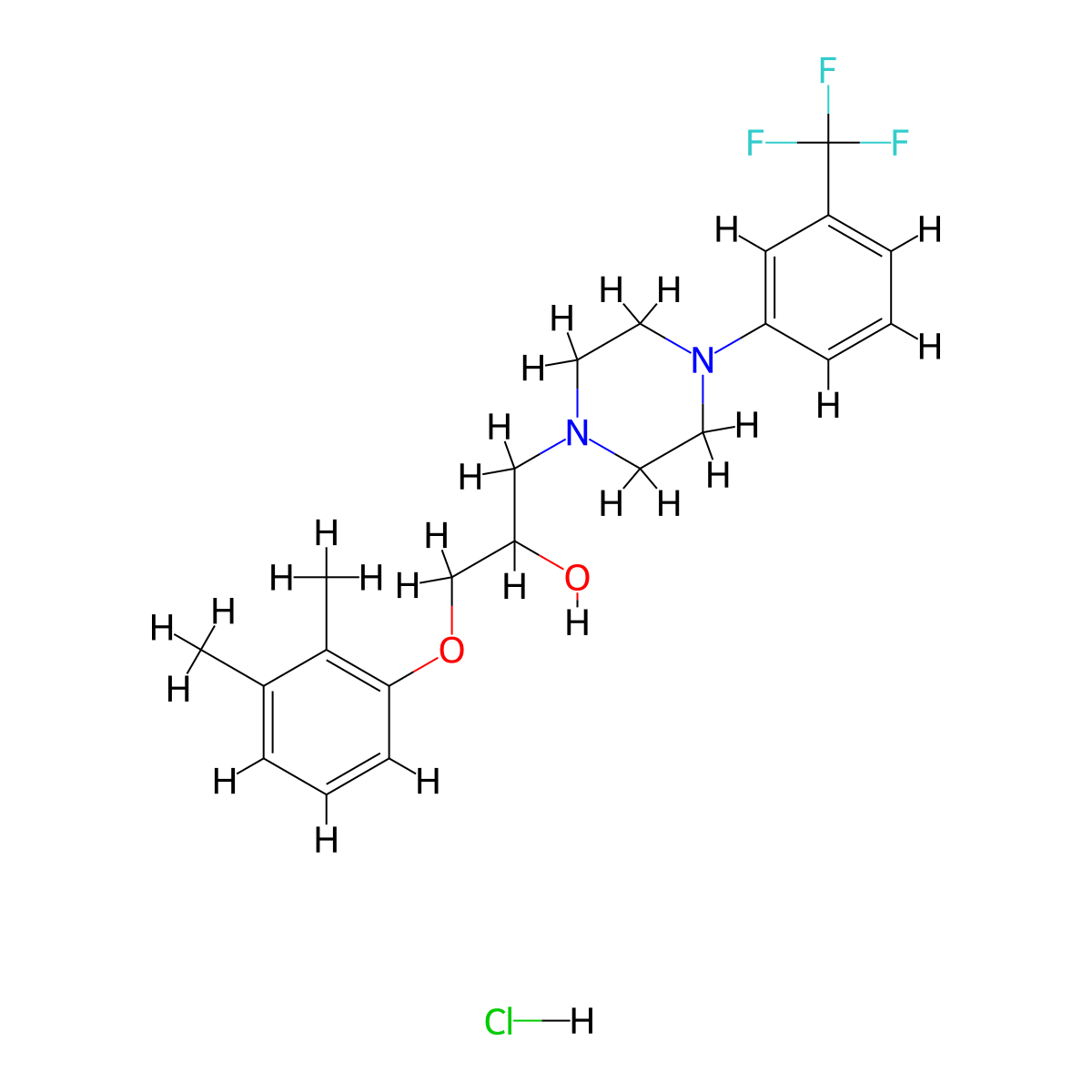 1-(2,3-Dimethylphenoxy)-3-{4-[3-(trifluoromethyl)phenyl]piperazin-1-YL}propan-2-OL hydrochloride molecular structure, CAS 1215476-73-5