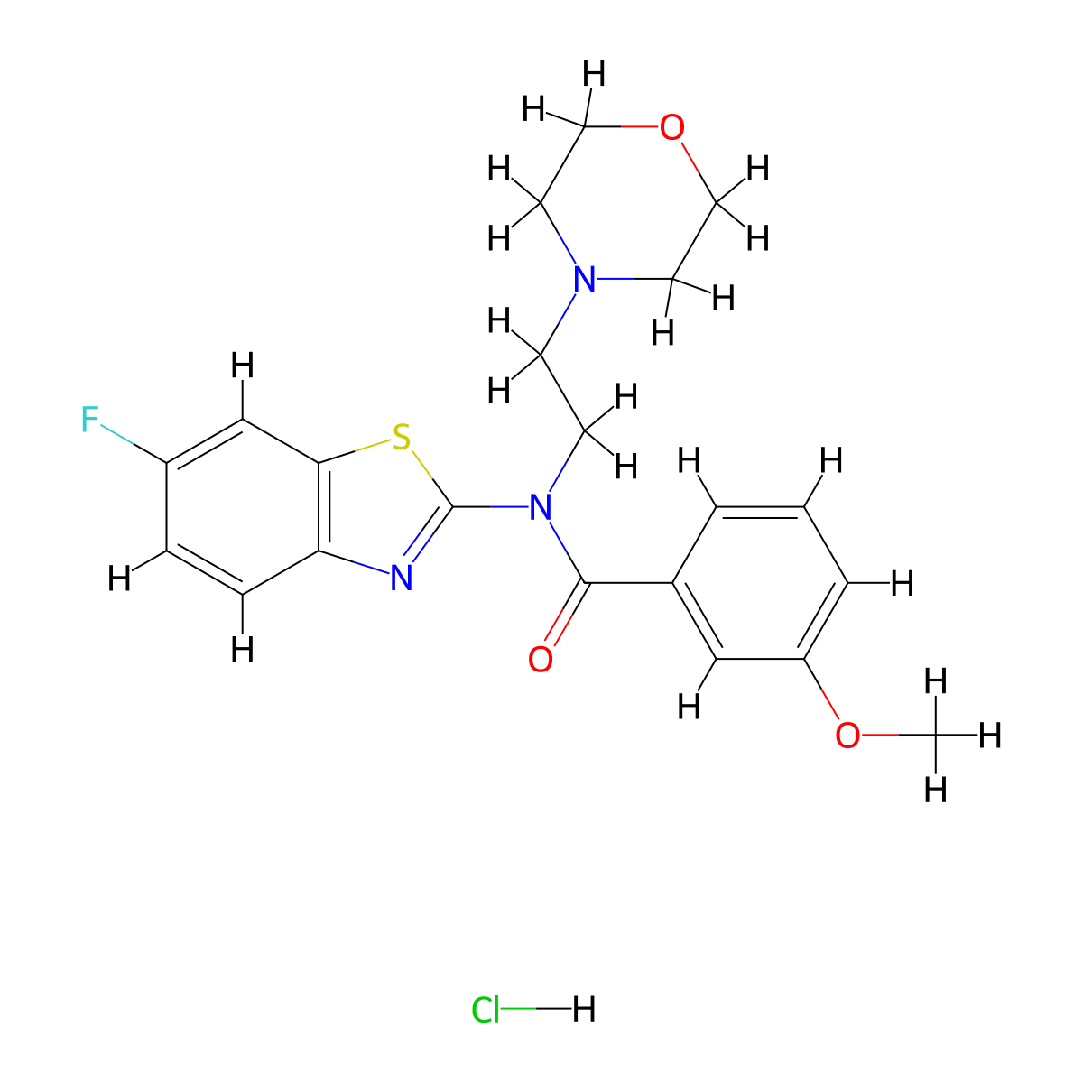 N-(6-fluorobenzo[d]thiazol-2-yl)-3-methoxy-N-(2-morpholinoethyl)benzamide hydrochloride molecular structure, CAS 1215477-19-2