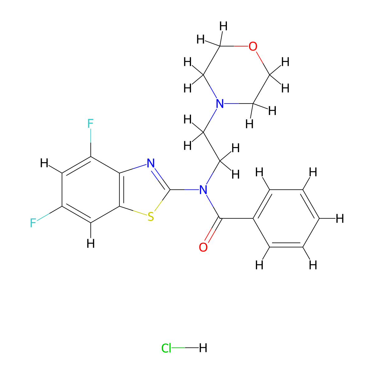 N-(4,6-difluorobenzo[d]thiazol-2-yl)-N-(2-morpholinoethyl)benzamide hydrochloride molecular structure, CAS 1215478-14-0