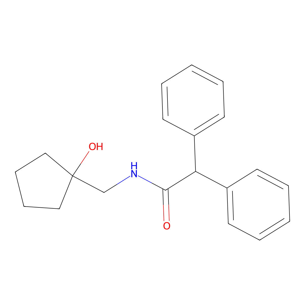 N-[(1-hydroxycyclopentyl)methyl]-2,2-diphenylacetamide molecular structure, CAS 1215479-14-3