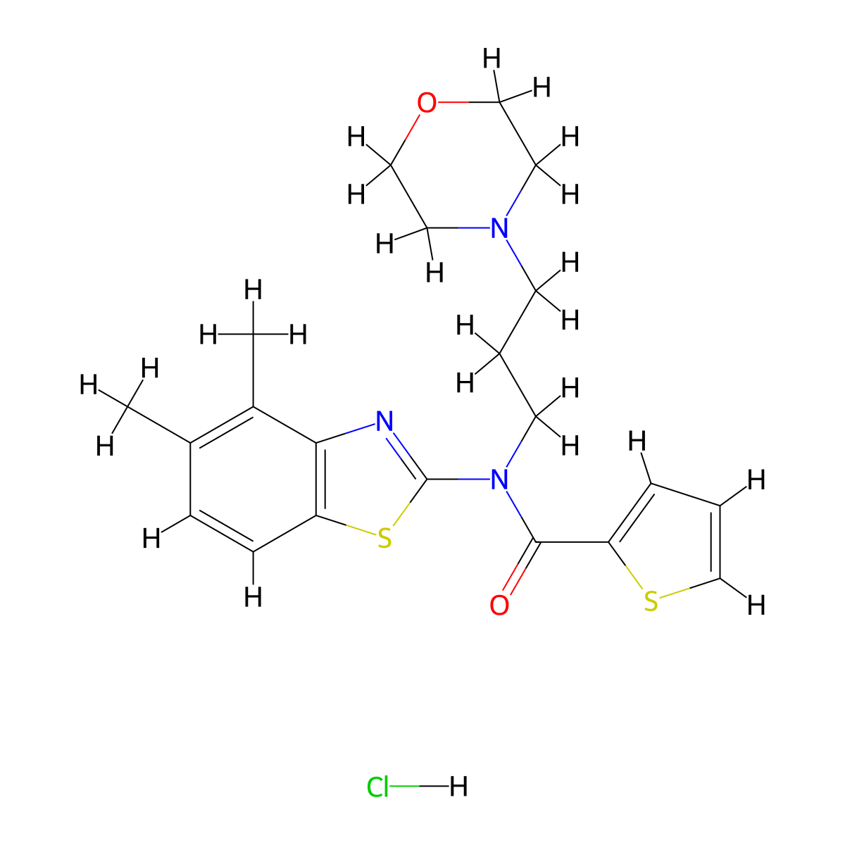 N-(4,5-dimethylbenzo[d]thiazol-2-yl)-N-(3-morpholinopropyl)thiophene-2-carboxamide hydrochloride molecular structure, CAS 1215480-72-0