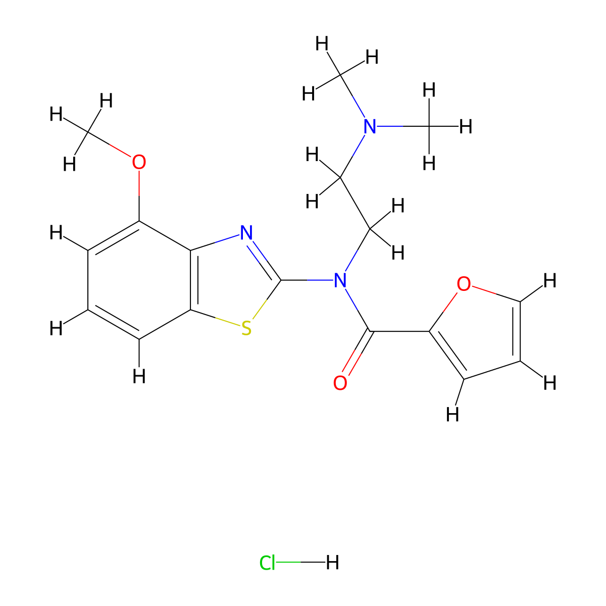 N-(2-(dimethylamino)ethyl)-N-(4-methoxybenzo[d]thiazol-2-yl)furan-2-carboxamide hydrochloride molecular structure, CAS 1215483-14-9