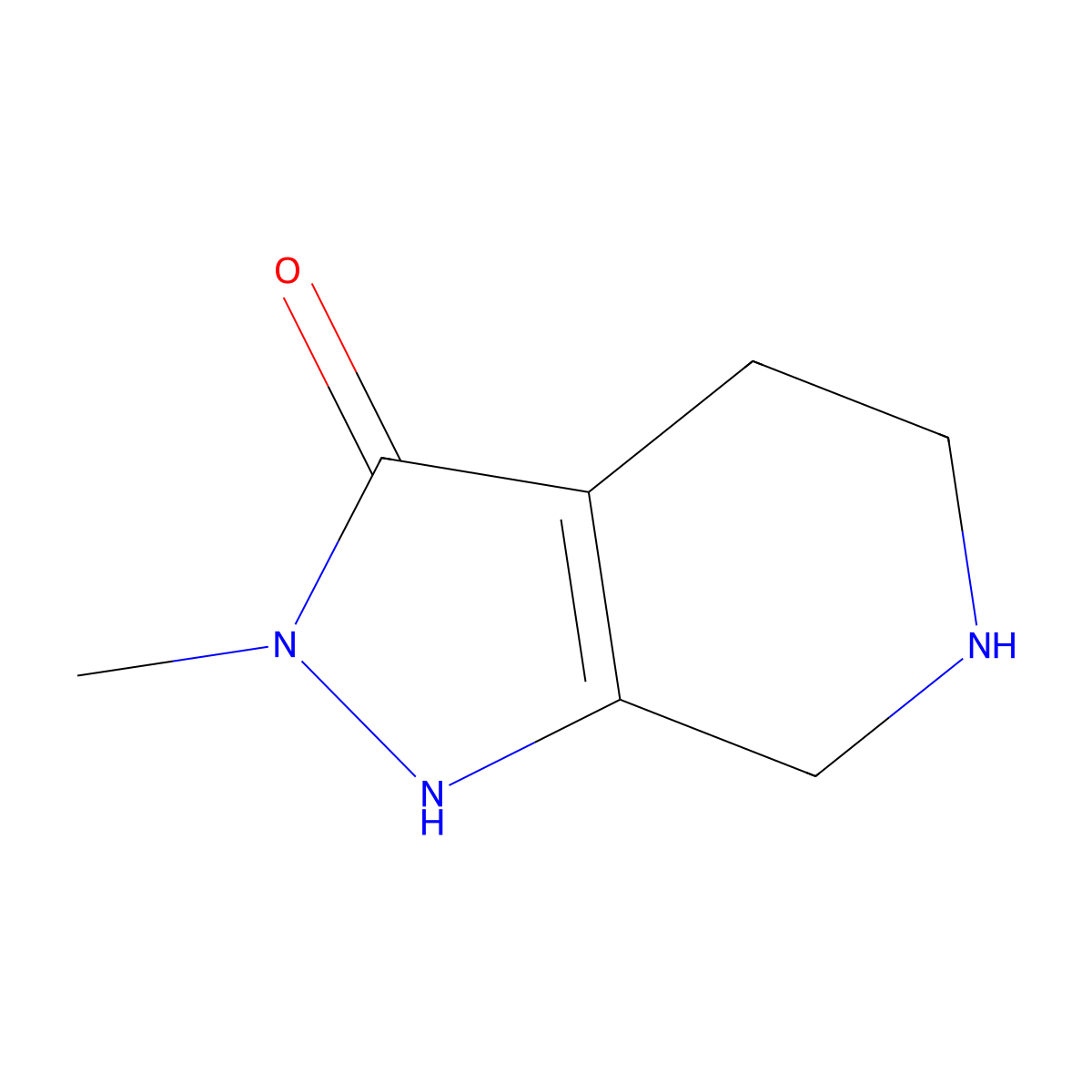 2-Methyl-4,5,6,7-tetrahydro-1H-pyrazolo[3,4-c]pyridin-3(2H)-one molecular structure, CAS 1215484-46-0