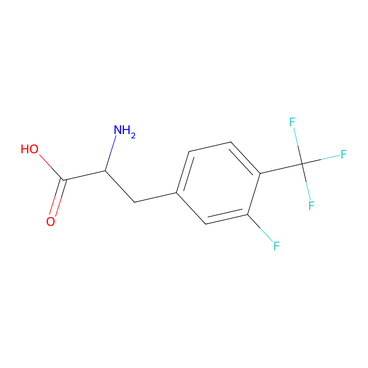 2-amino-3-[3-fluoro-4-(trifluoromethyl)phenyl]propanoic Acid molecular structure, CAS 1215491-31-8