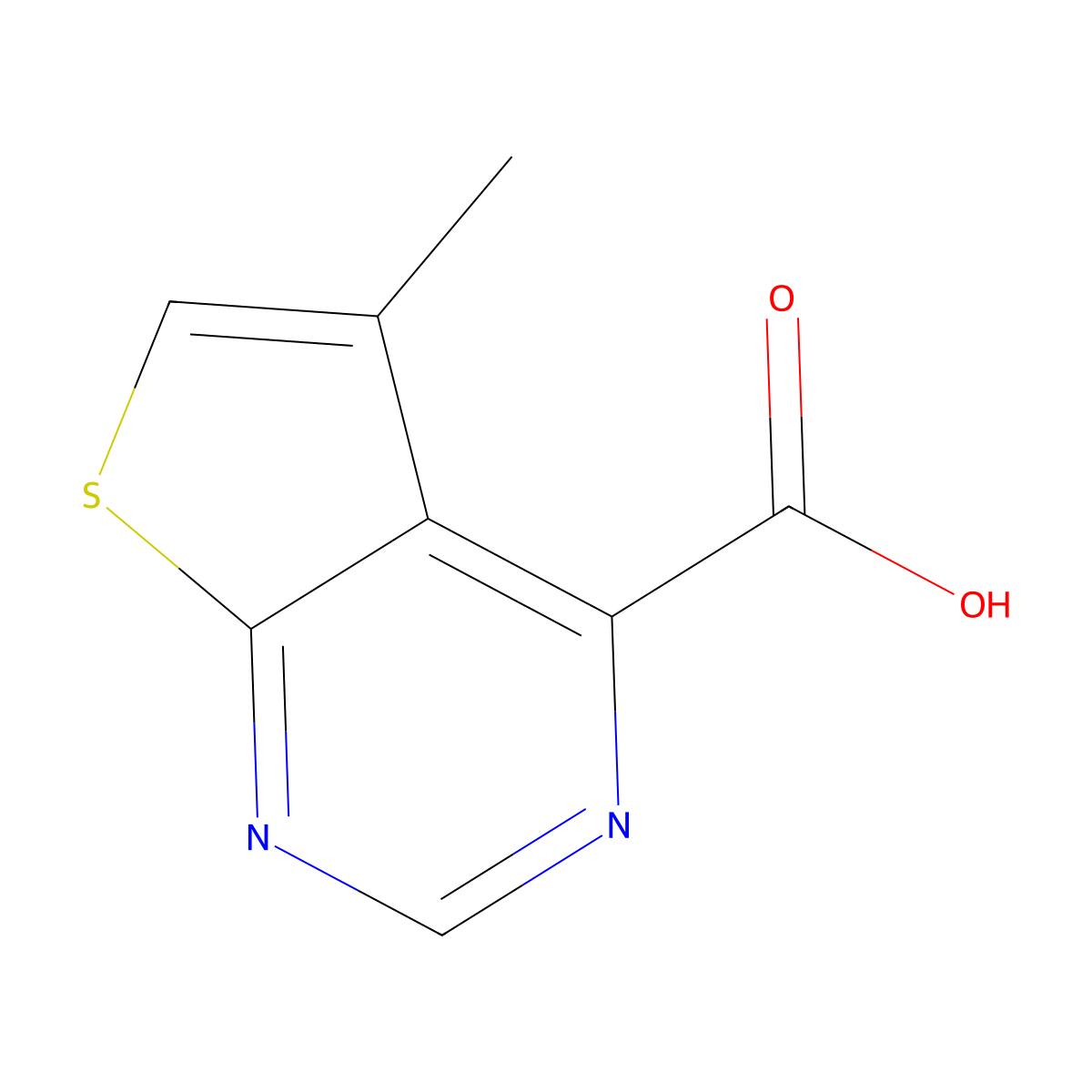5-Methylthieno[2,3-d]pyrimidine-4-carboxylic acid molecular structure, CAS 1215494-47-5
