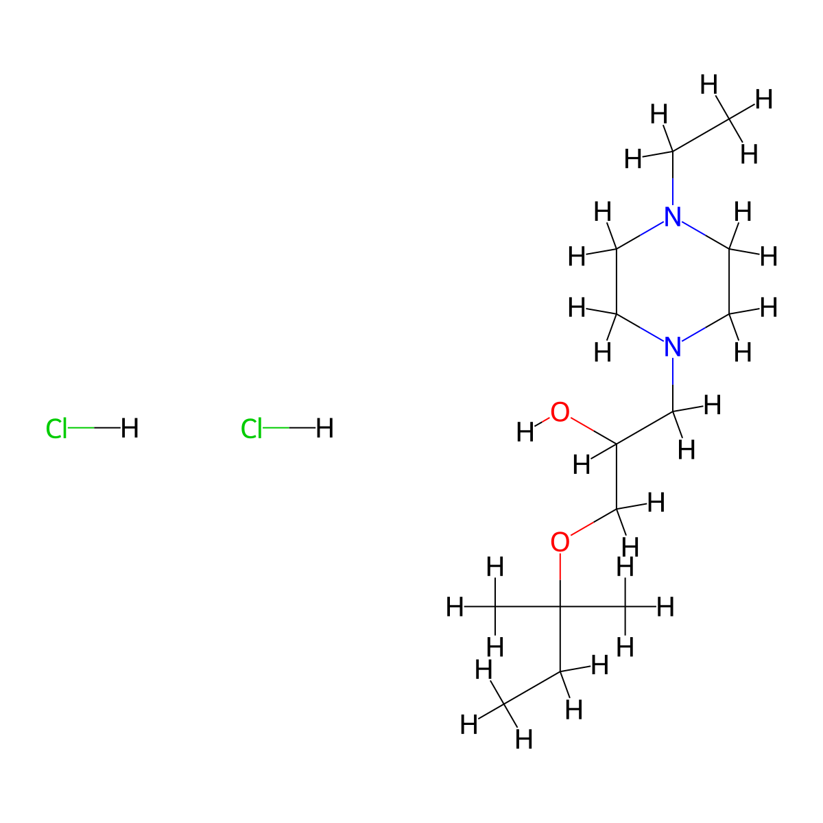 1-(4-Ethylpiperazin-1-yl)-3-(tert-pentyloxy)propan-2-ol dihydrochloride molecular structure, CAS 1215498-77-3