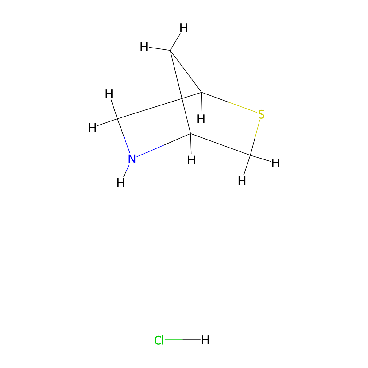 2-Thia-5-azabicyclo[2.2.1]heptane hydrochloride molecular structure, CAS 1215499-34-5
