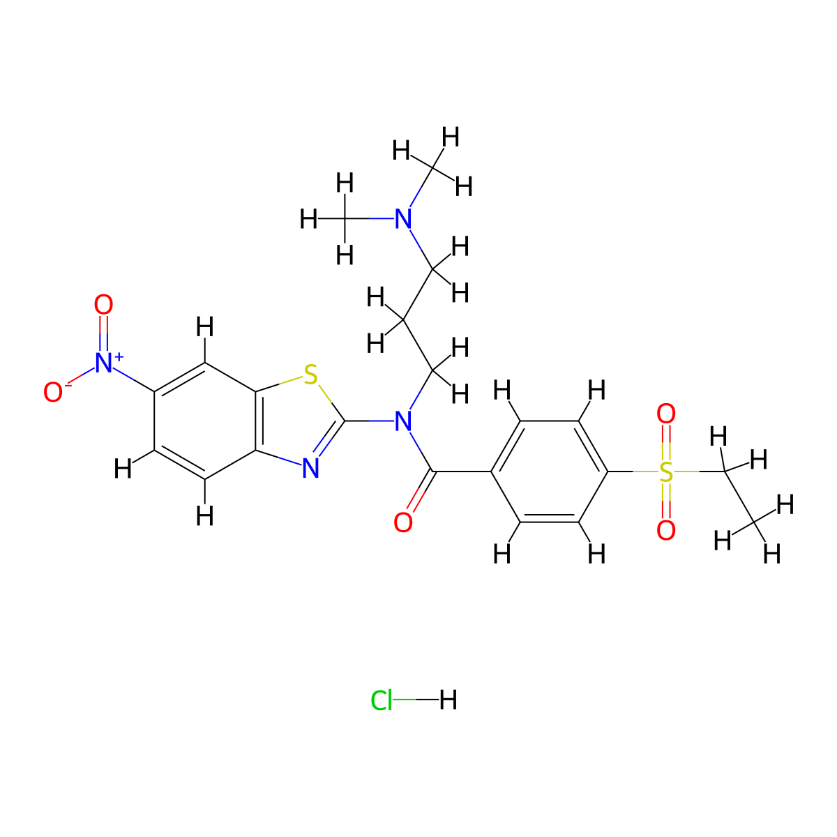 N-(3-(dimethylamino)propyl)-4-(ethylsulfonyl)-N-(6-nitrobenzo[d]thiazol-2-yl)benzamide hydrochloride molecular structure, CAS 1215500-47-2