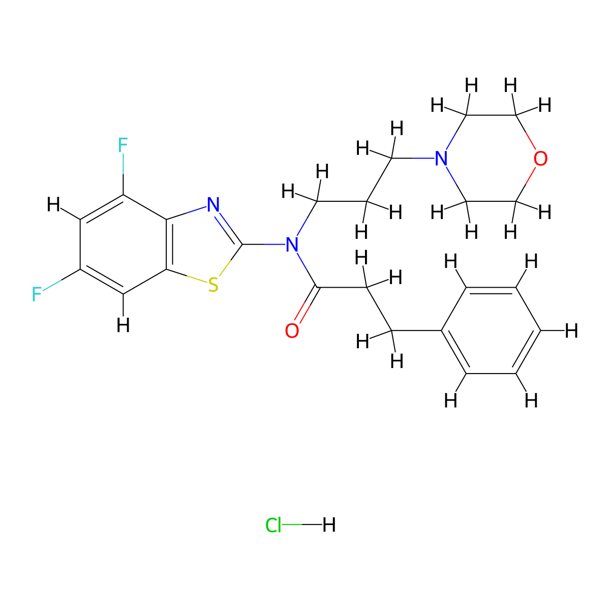 N-(4,6-difluorobenzo[d]thiazol-2-yl)-N-(3-morpholinopropyl)-3-phenylpropanamide hydrochloride molecular structure, CAS 1215502-22-9