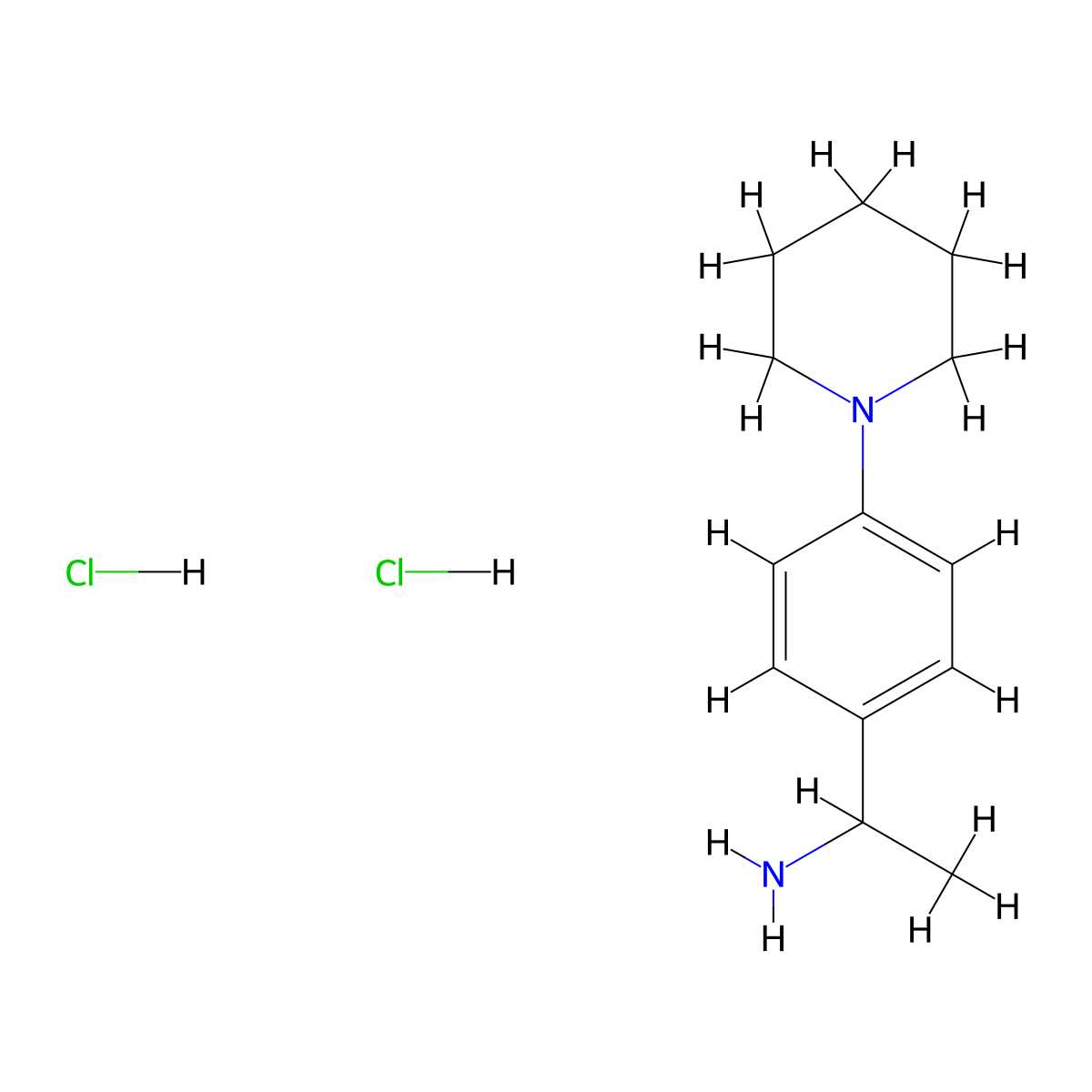 1-[4-(Piperidin-1-yl)phenyl]ethan-1-amine dihydrochloride molecular structure, CAS 1215504-97-4