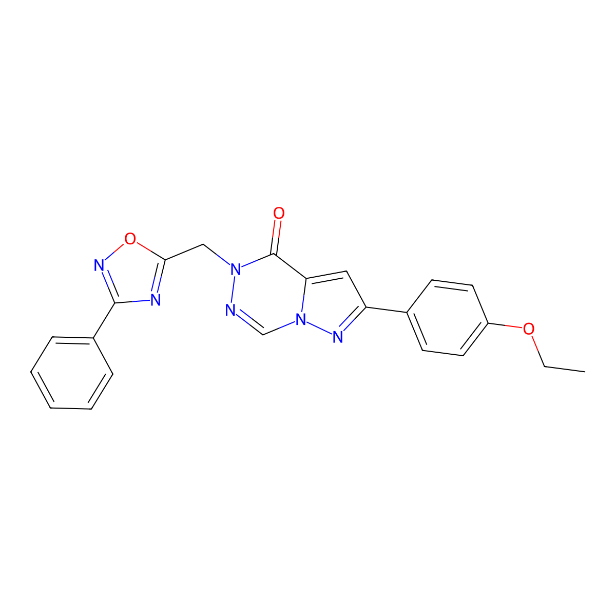 8-(4-Ethoxyphenyl)-1-((3-phenyl-1,2,4-oxadiazol-5-yl)methyl)pyrazolo[1,5-d][1,2,4]triazinone molecular structure, CAS 1215505-18-2