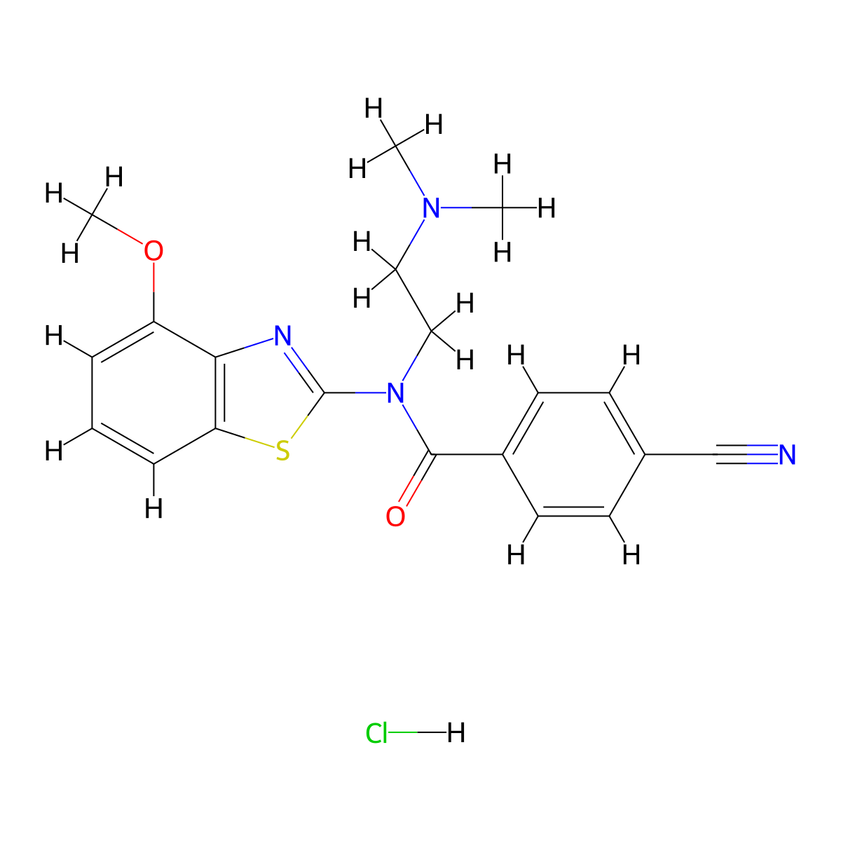 4-cyano-N-(2-(dimethylamino)ethyl)-N-(4-methoxybenzo[d]thiazol-2-yl)benzamide hydrochloride molecular structure, CAS 1215507-13-3