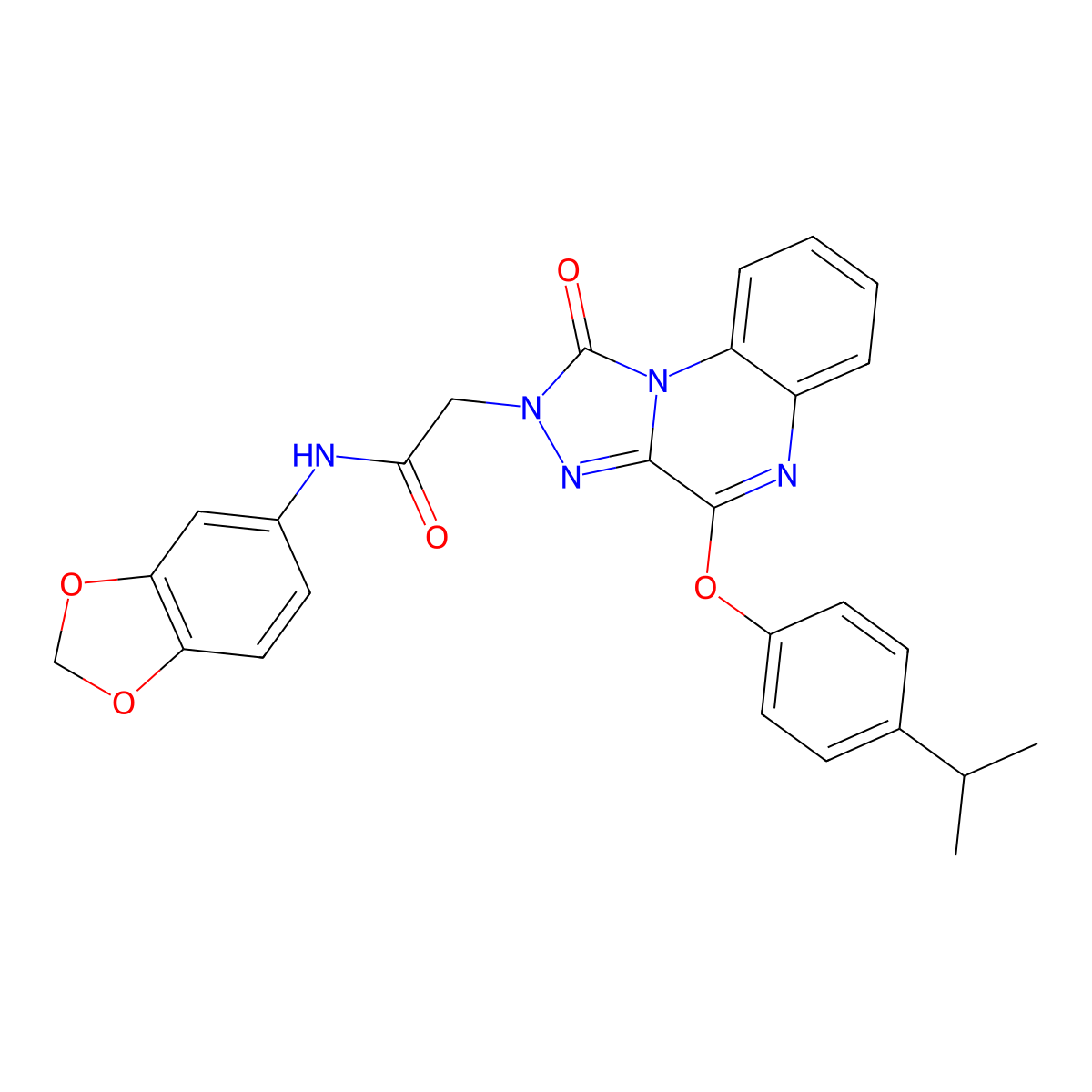 N-1,3-benzodioxol-5-yl-2-[4-(4-isopropylphenoxy)-1-oxo[1,2,4]triazolo[4,3-a]quinoxalin-2(1H)-yl]acetamide molecular structure, CAS 1215508-08-9