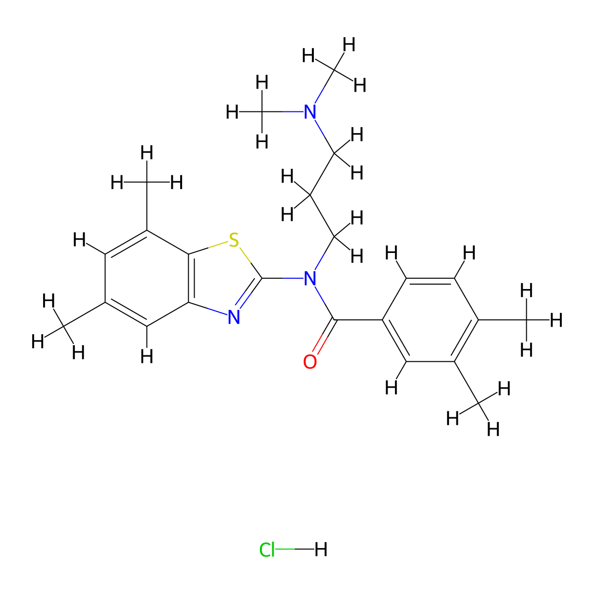 N-(3-(dimethylamino)propyl)-N-(5,7-dimethylbenzo[d]thiazol-2-yl)-3,4-dimethylbenzamide hydrochloride molecular structure, CAS 1215510-13-6