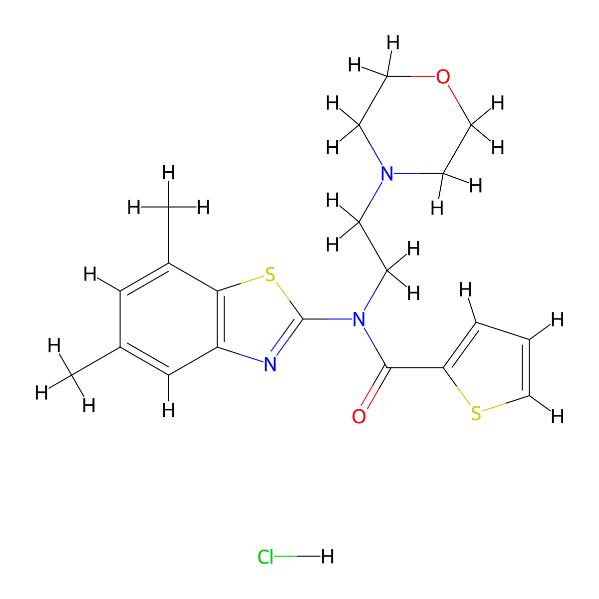 N-(5,7-dimethylbenzo[d]thiazol-2-yl)-N-(2-morpholinoethyl)thiophene-2-carboxamide hydrochloride molecular structure, CAS 1215510-93-2
