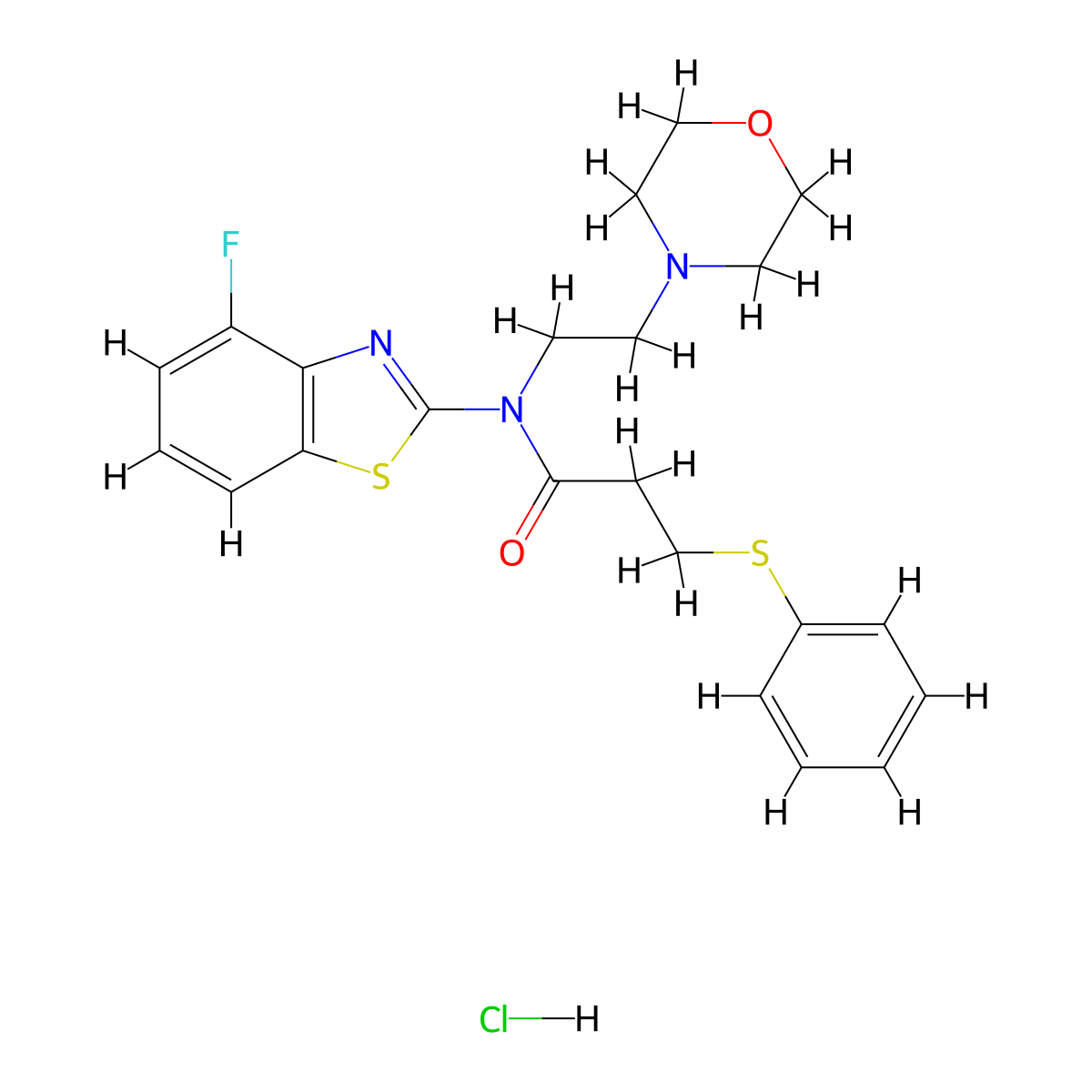 N-(4-fluorobenzo[d]thiazol-2-yl)-N-(2-morpholinoethyl)-3-(phenylthio)propanamide hydrochloride molecular structure, CAS 1215512-00-7