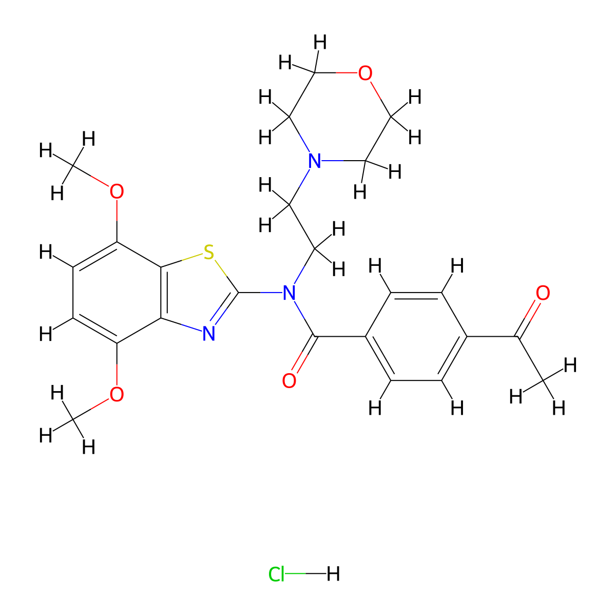 4-acetyl-N-(4,7-dimethoxybenzo[d]thiazol-2-yl)-N-(2-morpholinoethyl)benzamide hydrochloride molecular structure, CAS 1215513-44-2