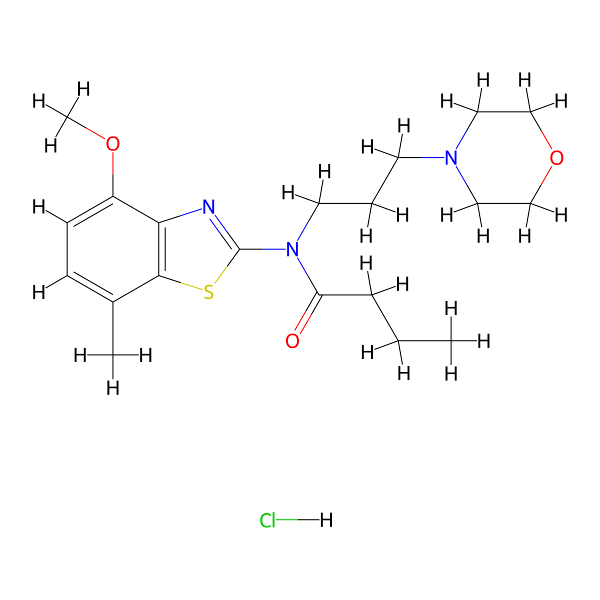 N-(4-methoxy-7-methylbenzo[d]thiazol-2-yl)-N-(3-morpholinopropyl)butyramide hydrochloride molecular structure, CAS 1215514-52-5