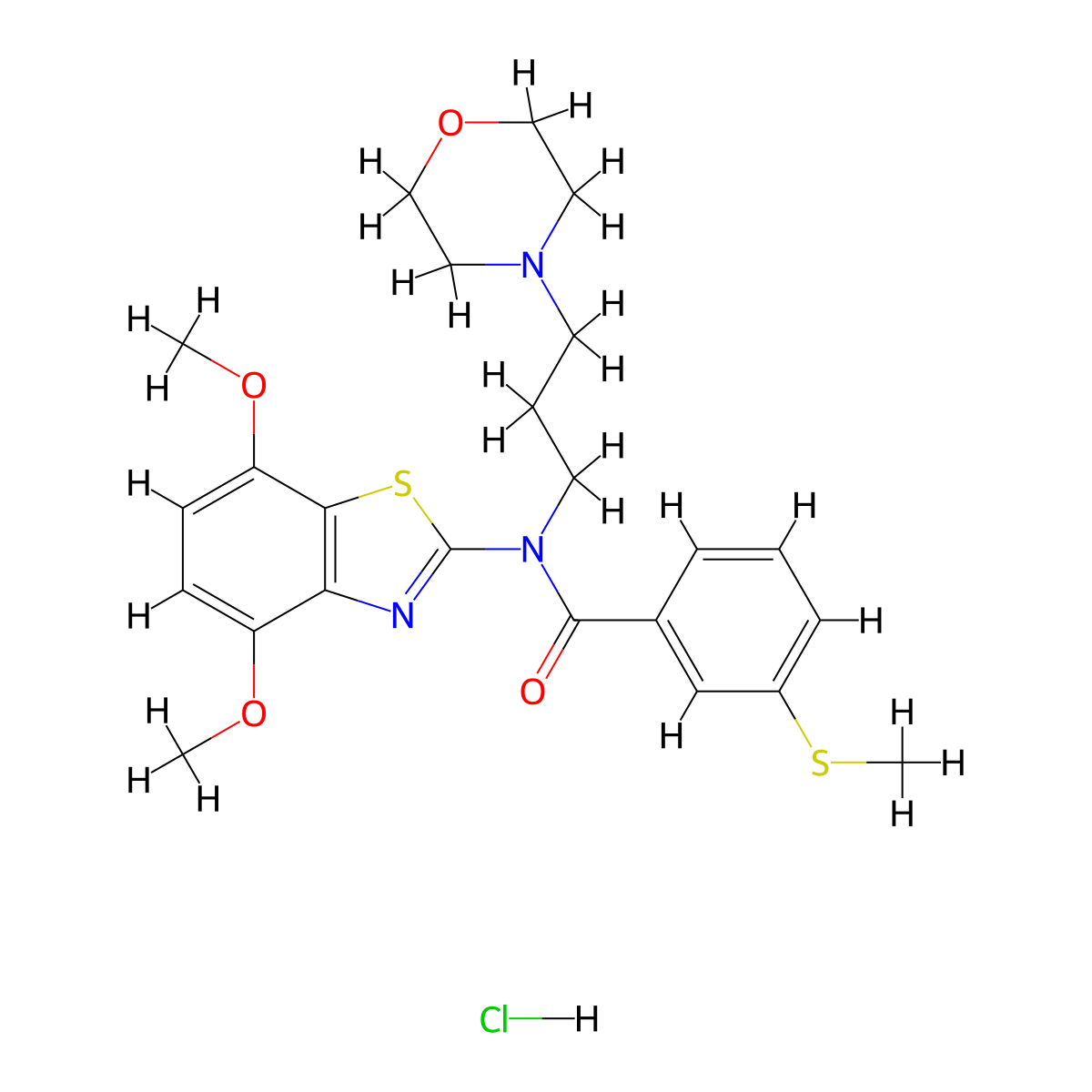 N-(4,7-dimethoxybenzo[d]thiazol-2-yl)-3-(methylthio)-N-(3-morpholinopropyl)benzamide hydrochloride molecular structure, CAS 1215514-72-9