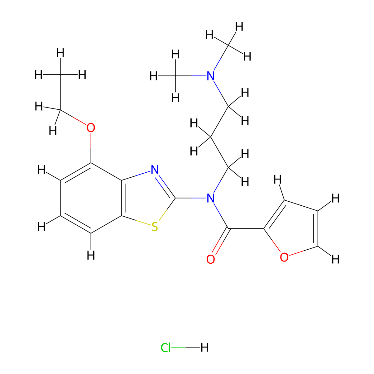 N-(3-(dimethylamino)propyl)-N-(4-ethoxybenzo[d]thiazol-2-yl)furan-2-carboxamide hydrochloride molecular structure, CAS 1215516-78-1