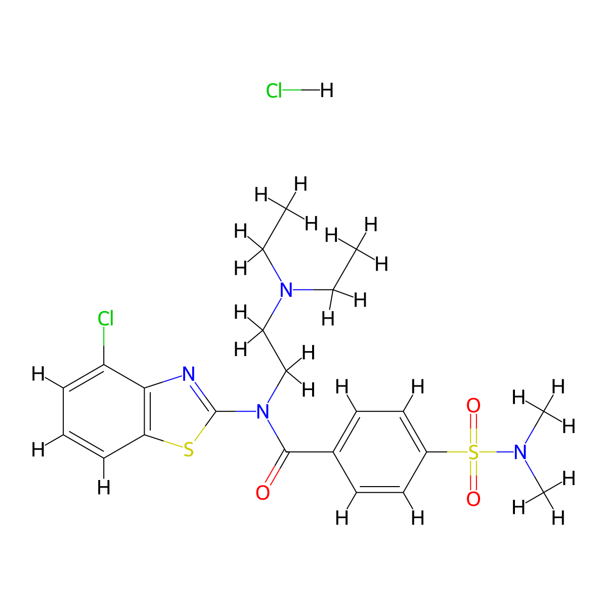 N-(4-chlorobenzo[d]thiazol-2-yl)-N-(2-(diethylamino)ethyl)-4-(N,N-dimethylsulfamoyl)benzamide hydrochloride molecular structure, CAS 1215517-77-3