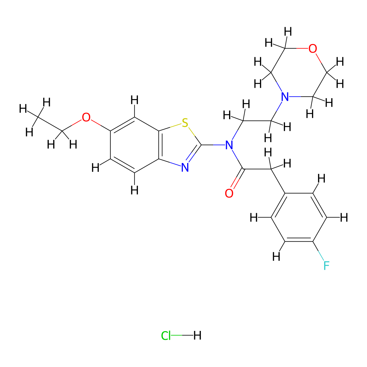 N-(6-ethoxybenzo[d]thiazol-2-yl)-2-(4-fluorophenyl)-N-(2-morpholinoethyl)acetamide hydrochloride molecular structure, CAS 1215518-68-5