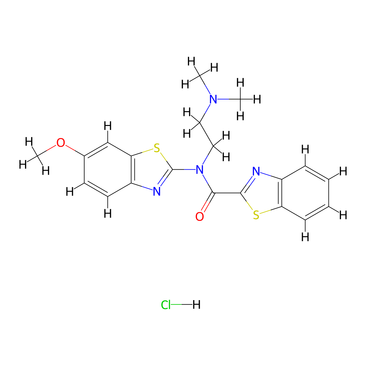 N-(2-(dimethylamino)ethyl)-N-(6-methoxybenzo[d]thiazol-2-yl)benzo[d]thiazole-2-carboxamide hydrochloride molecular structure, CAS 1215519-43-9