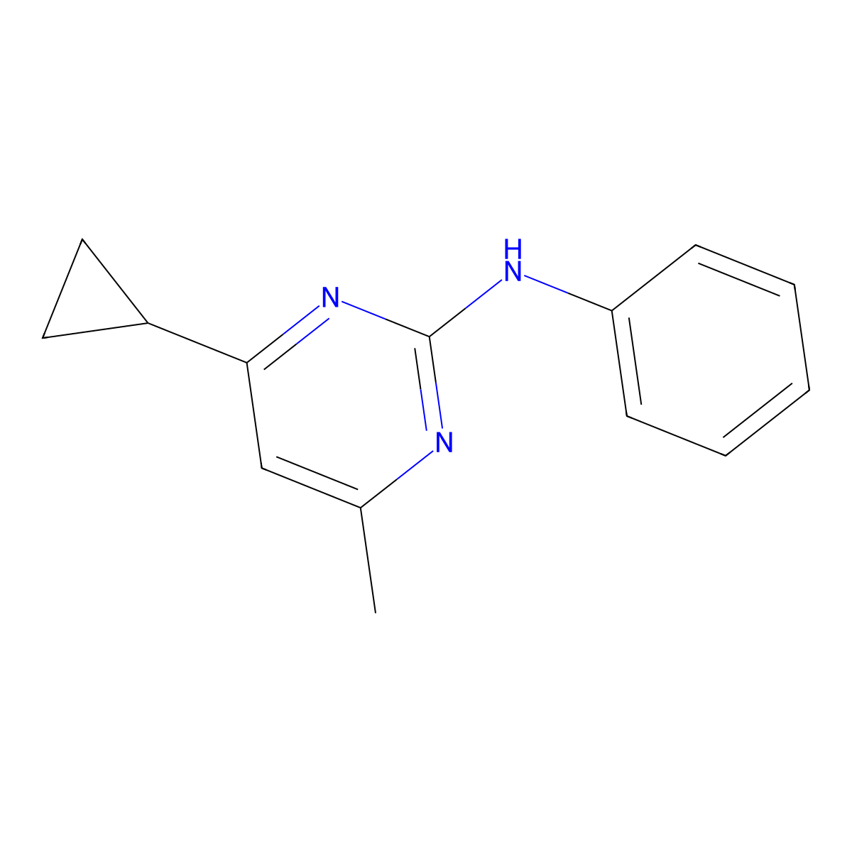 Cyprodinil molecular structure, CAS 121552-61-2