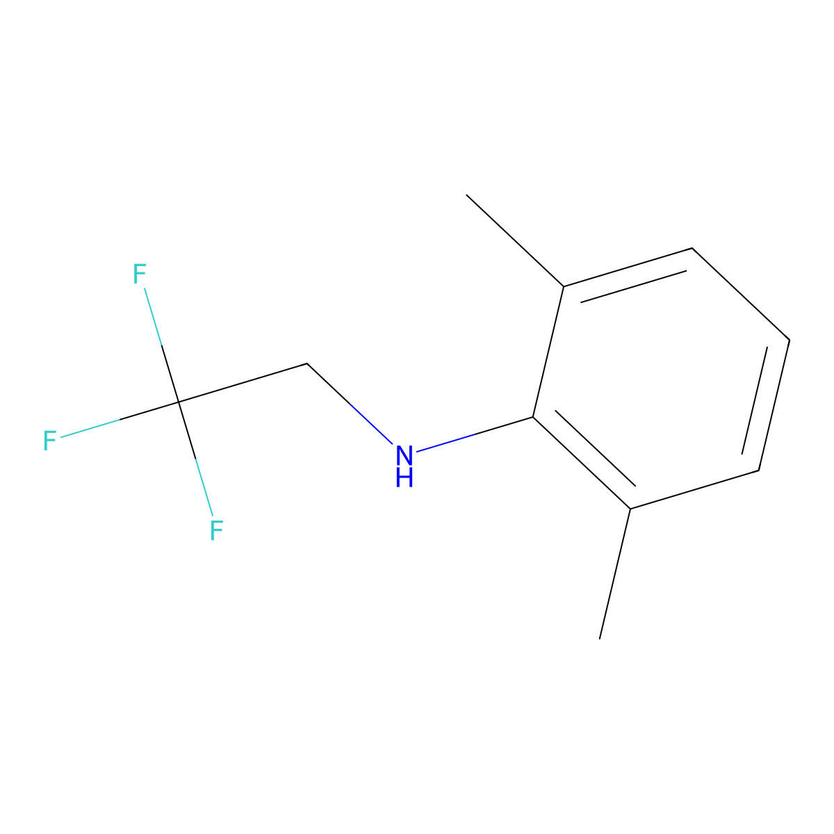 2,6-dimethyl-N-(2,2,2-trifluoroethyl)aniline molecular structure, CAS 1215520-17-4