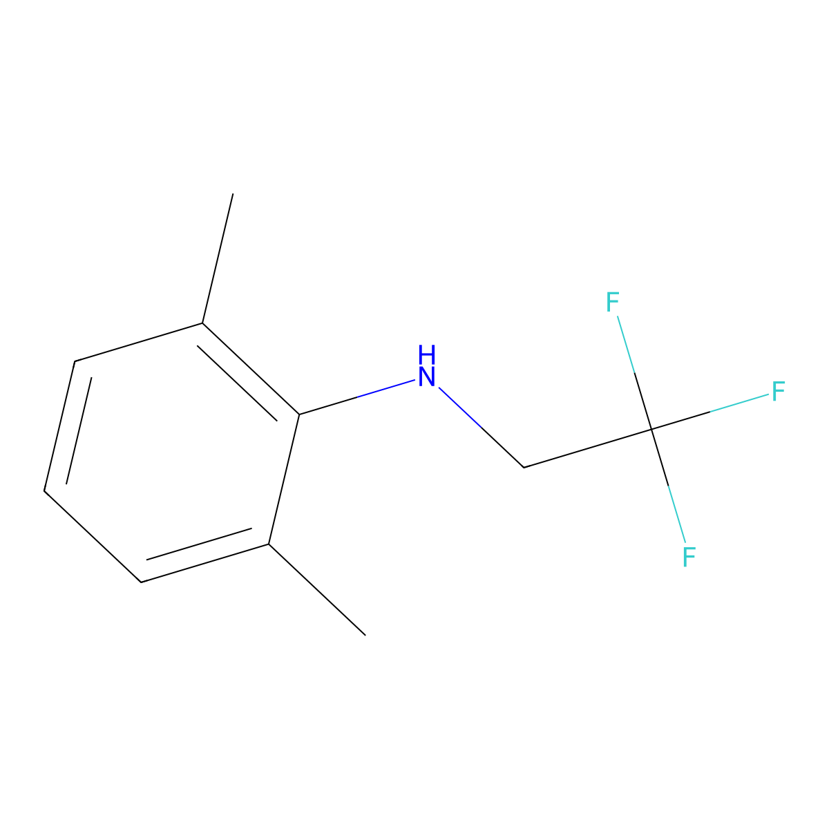 2,6-dimethyl-N-(2,2,2-trifluoroethyl)aniline molecular structure, CAS 1215520-17-4