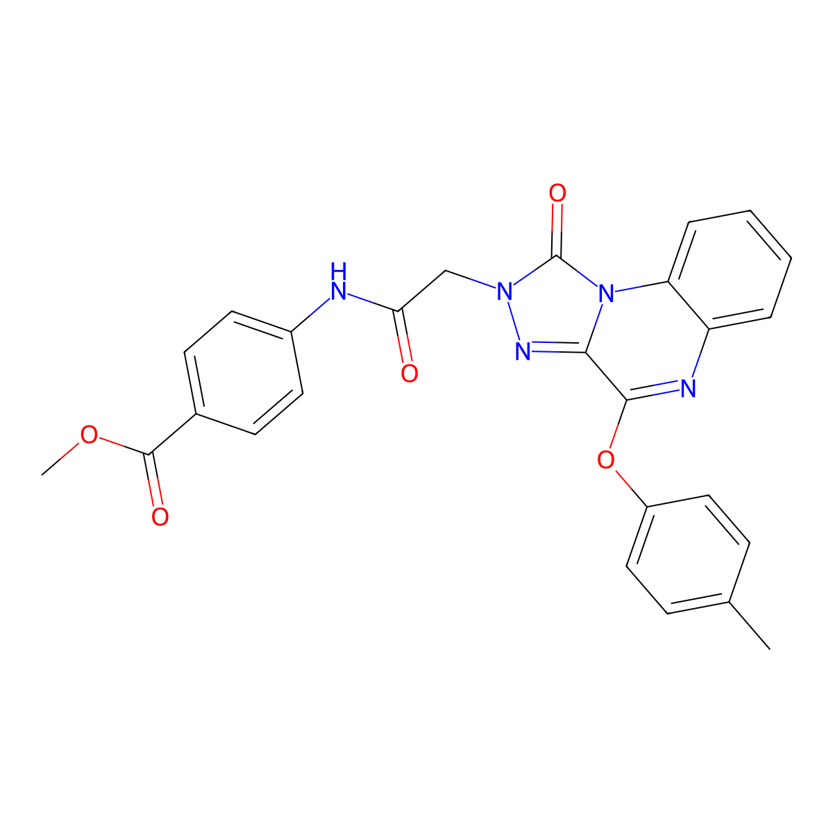 methyl 4-({[4-(4-methylphenoxy)-1-oxo[1,2,4]triazolo[4,3-a]quinoxalin-2(1H)-yl]acetyl}amino)benzoate molecular structure, CAS 1215520-90-3