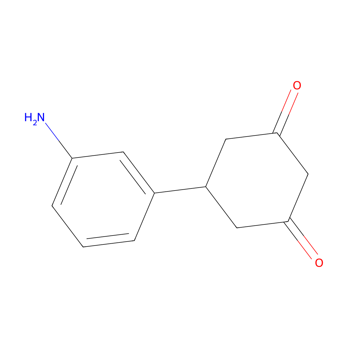 5-(3-Aminophenyl)cyclohexane-1,3-dione molecular structure, CAS 1215521-75-7