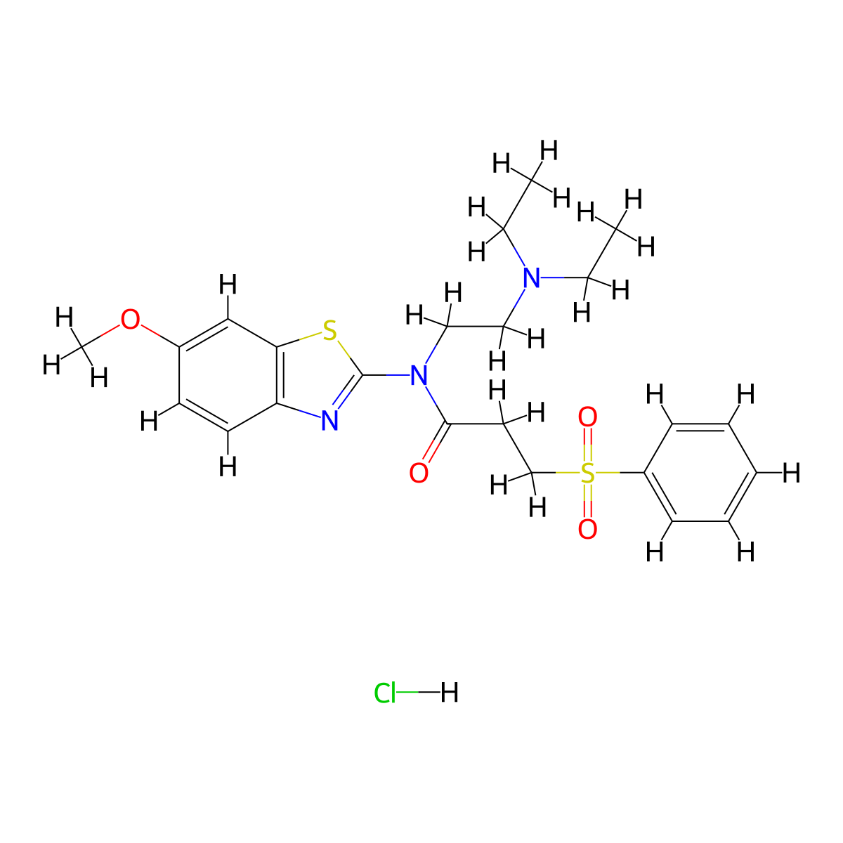 N-(2-(diethylamino)ethyl)-N-(6-methoxybenzo[d]thiazol-2-yl)-3-(phenylsulfonyl)propanamide hydrochloride molecular structure, CAS 1215522-09-0