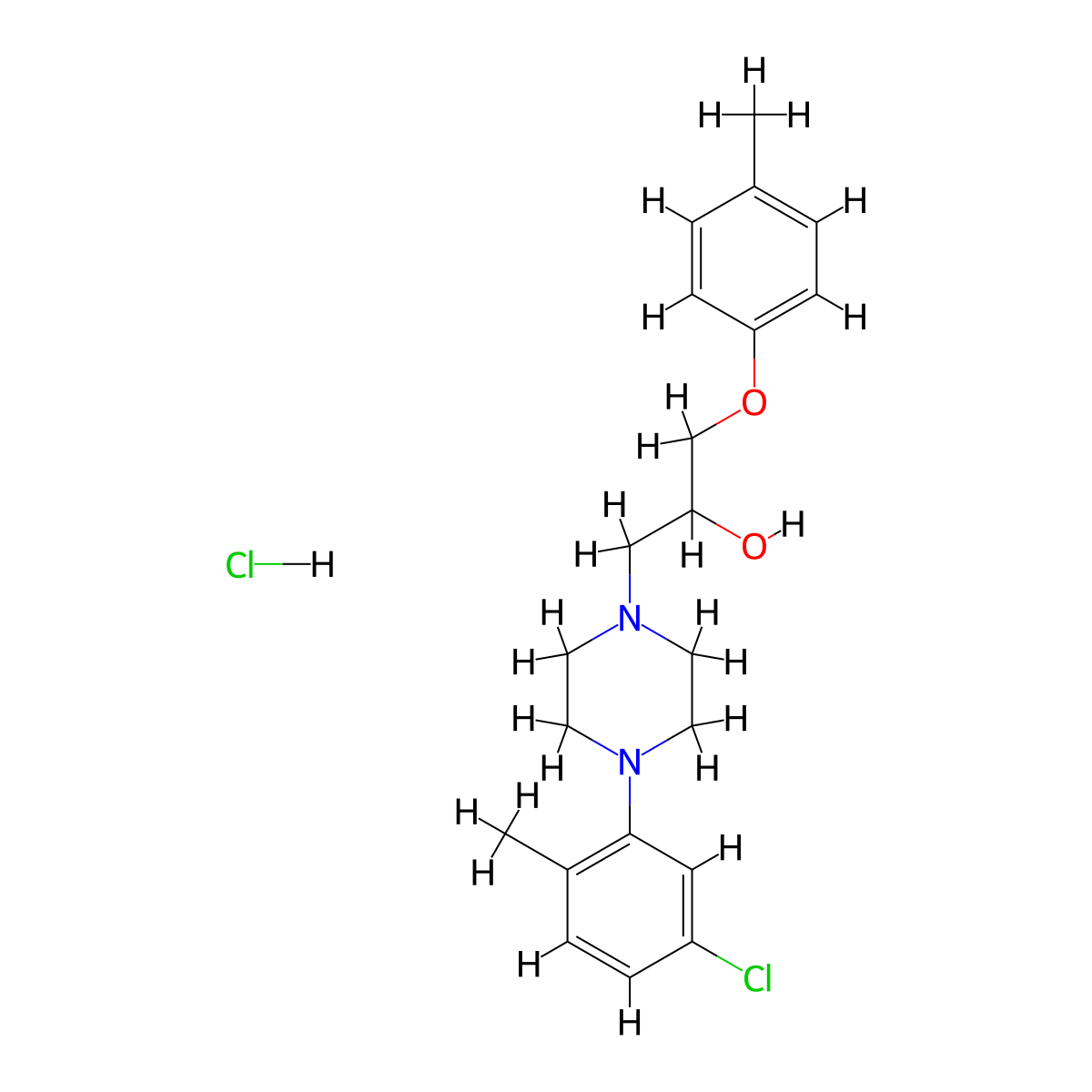 1-[4-(5-Chloro-2-methylphenyl)piperazin-1-YL]-3-(4-methylphenoxy)propan-2-OL hydrochloride molecular structure, CAS 1215522-72-7