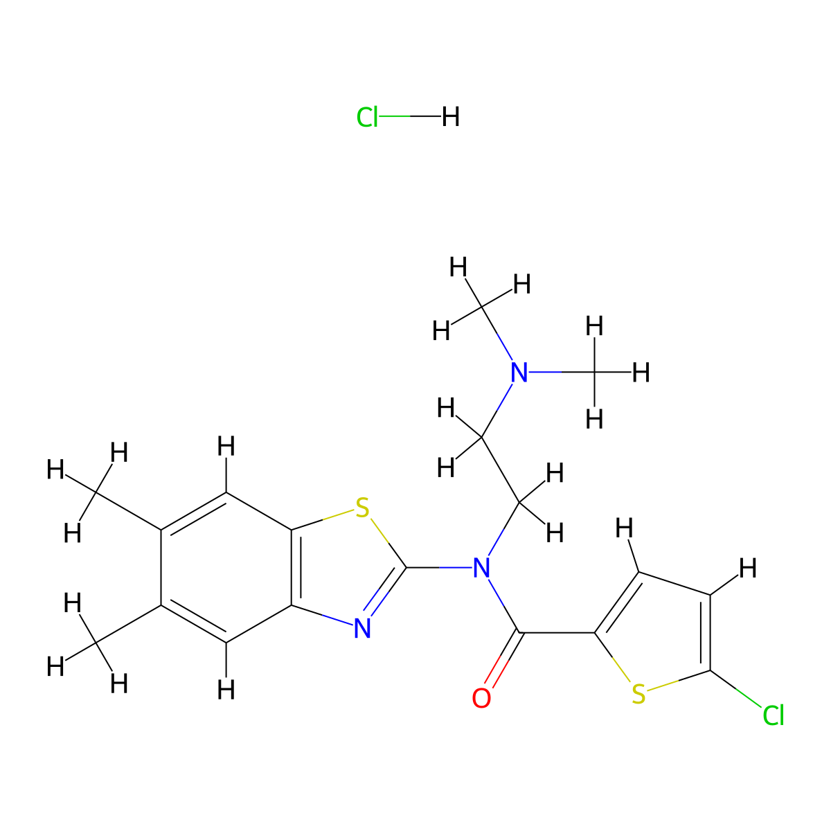 5-chloro-N-(2-(dimethylamino)ethyl)-N-(5,6-dimethylbenzo[d]thiazol-2-yl)thiophene-2-carboxamide hydrochloride molecular structure, CAS 1215523-01-5