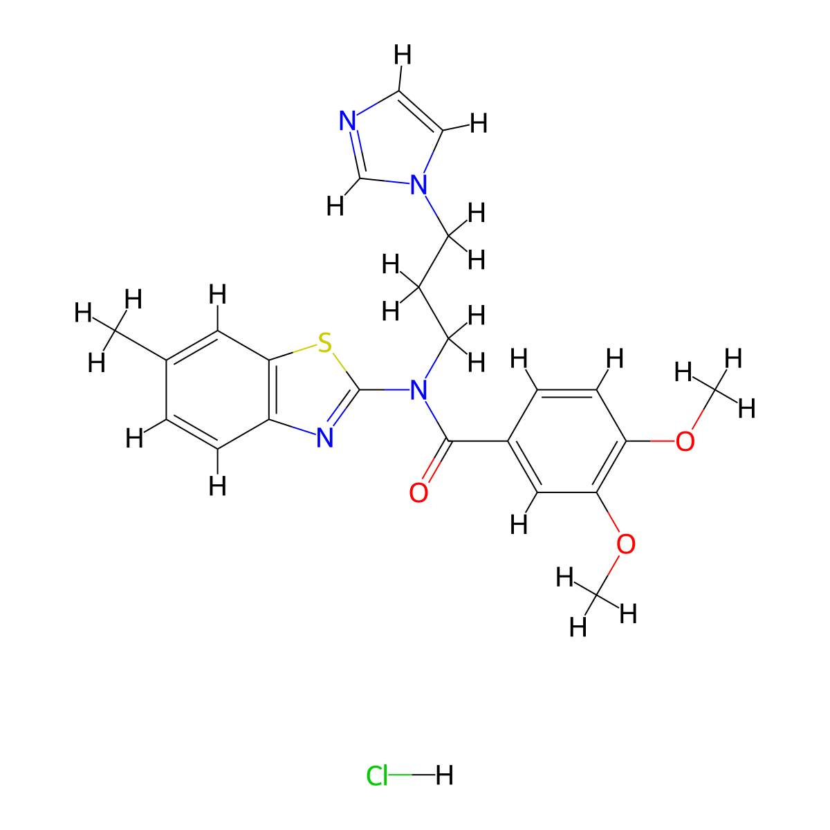 N-[3-(1H-imidazol-1-yl)propyl]-3,4-dimethoxy-N-(6-methyl-1,3-benzothiazol-2-yl)benzamide hydrochloride molecular structure, CAS 1215526-96-7