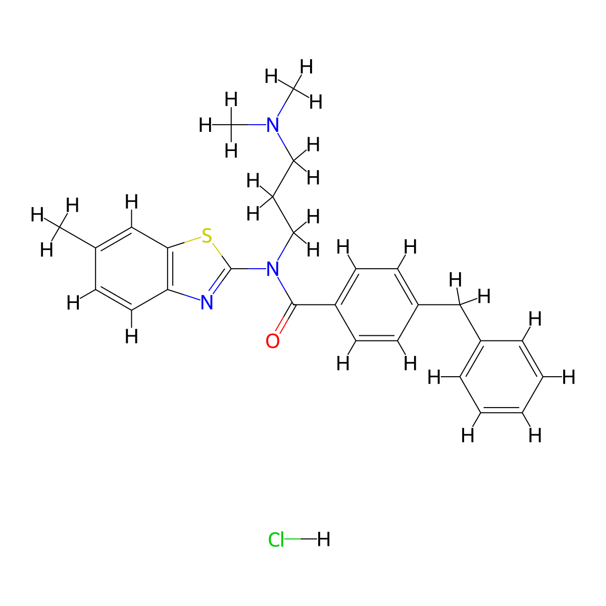 4-benzyl-N-(3-(dimethylamino)propyl)-N-(6-methylbenzo[d]thiazol-2-yl)benzamide hydrochloride molecular structure, CAS 1215529-31-9