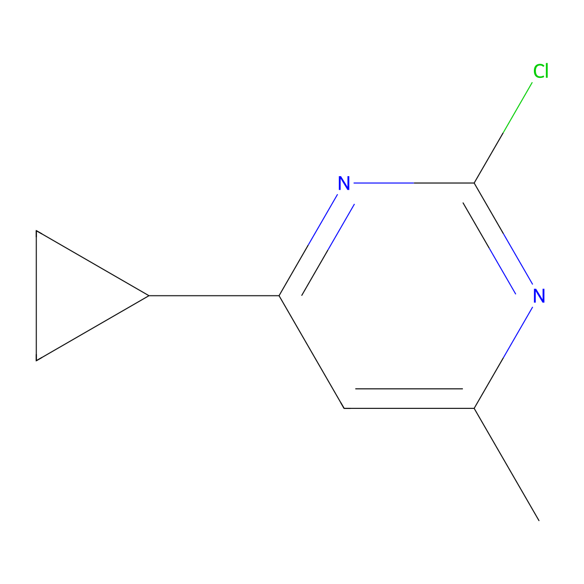 2-Chloro-4-cyclopropyl-6-methylpyrimidine molecular structure, CAS 121553-38-6