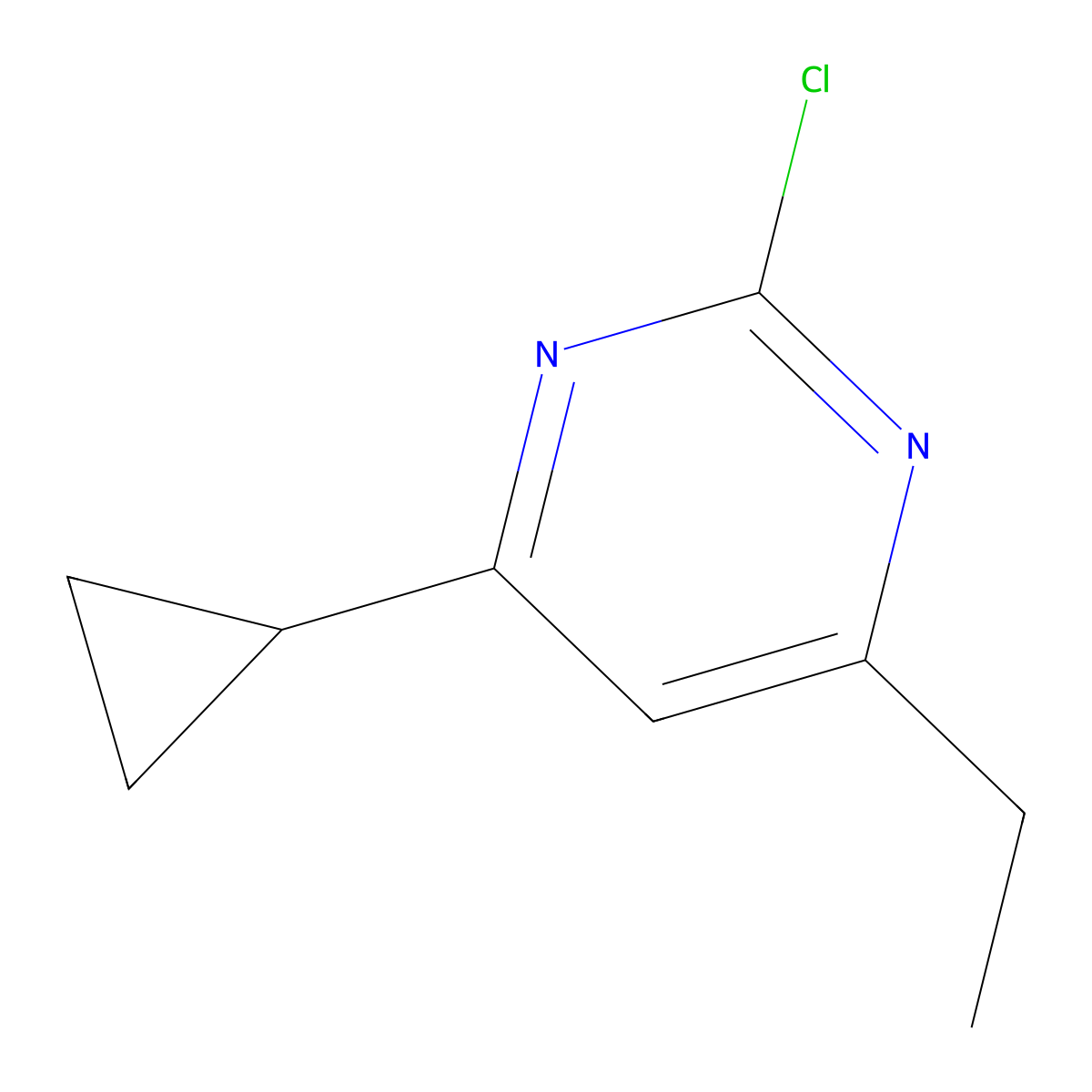 2-Chloro-4-ethyl-6-cyclopropylpyrimidine molecular structure, CAS 121553-41-1