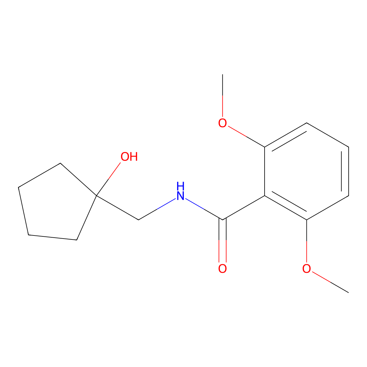 N-[(1-hydroxycyclopentyl)methyl]-2,6-dimethoxybenzamide molecular structure, CAS 1215530-21-4