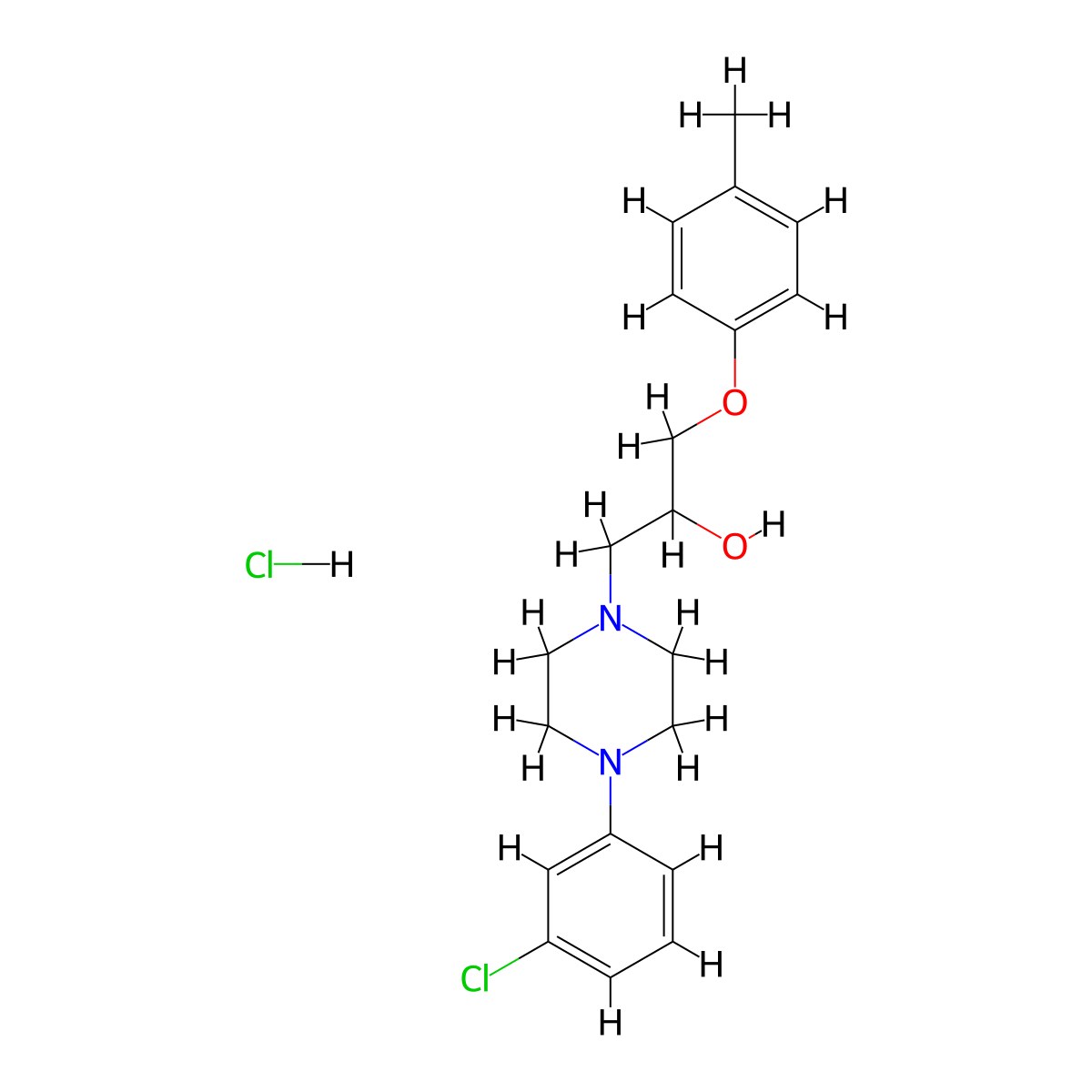 1-(4-(3-Chlorophenyl)piperazin-1-yl)-3-(p-tolyloxy)propan-2-ol hydrochloride molecular structure, CAS 1215530-87-2