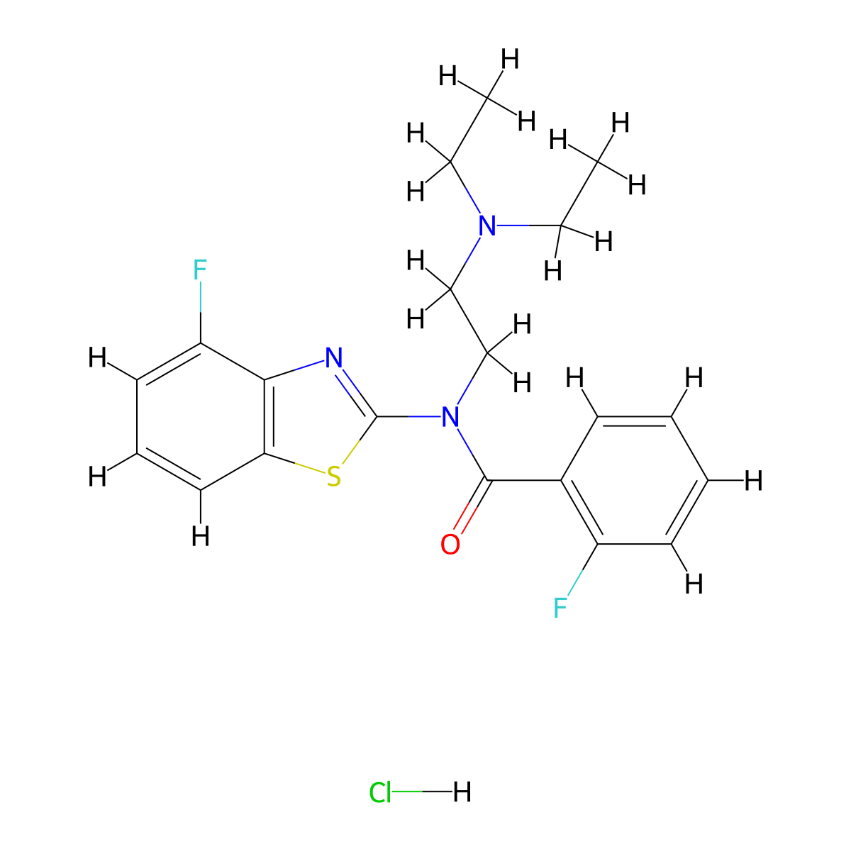 N-(2-(diethylamino)ethyl)-2-fluoro-N-(4-fluorobenzo[d]thiazol-2-yl)benzamide hydrochloride molecular structure, CAS 1215533-33-7