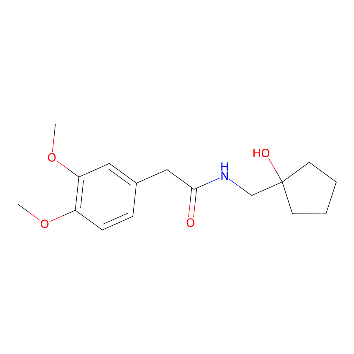 2-(3,4-dimethoxyphenyl)-N-[(1-hydroxycyclopentyl)methyl]acetamide molecular structure, CAS 1215535-49-1