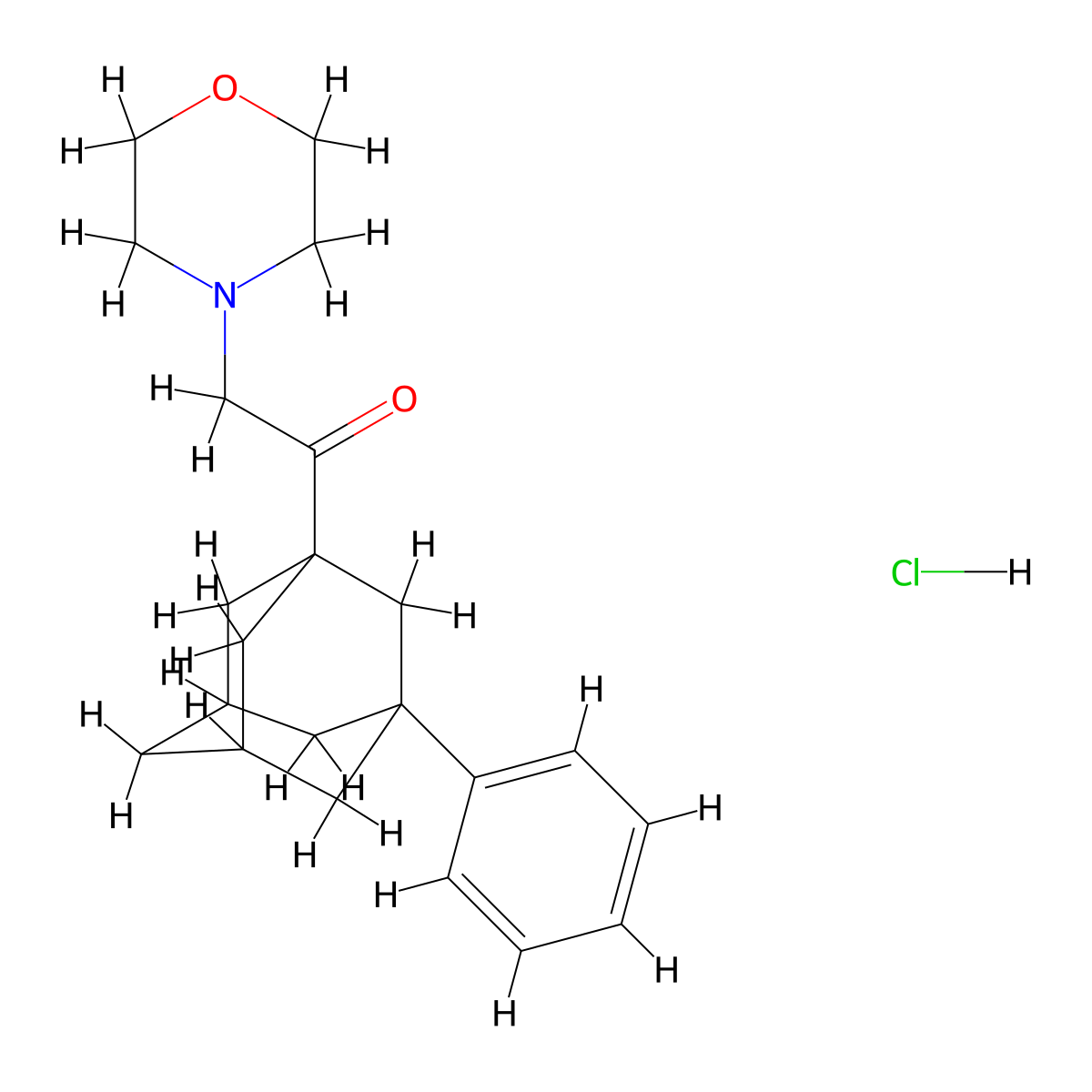 2-(Morpholin-4-yl)-1-(3-phenyladamantan-1-yl)ethan-1-one hydrochloride molecular structure, CAS 1215535-63-9