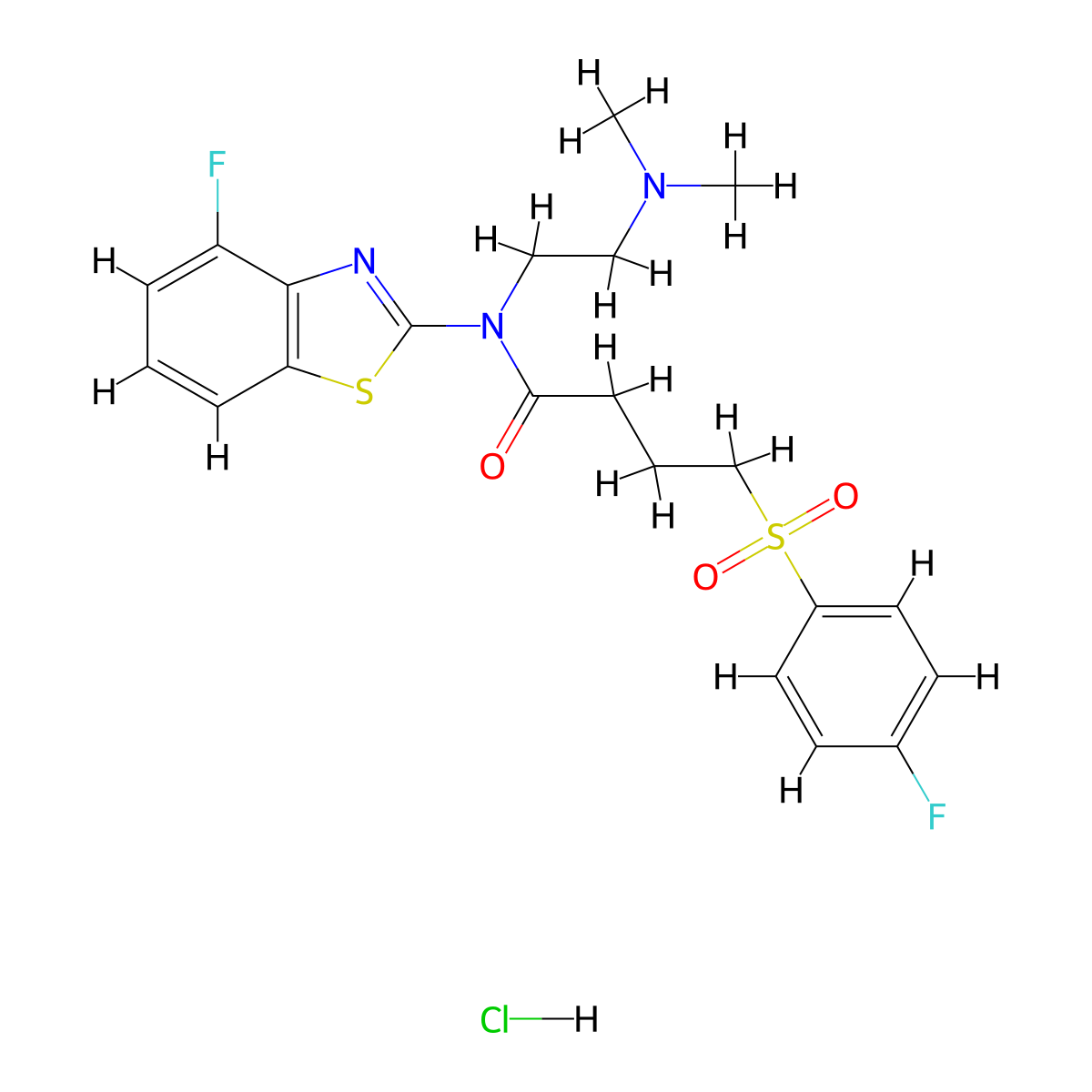 N-(2-(dimethylamino)ethyl)-N-(4-fluorobenzo[d]thiazol-2-yl)-4-((4-fluorophenyl)sulfonyl)butanamide hydrochloride molecular structure, CAS 1215536-54-1